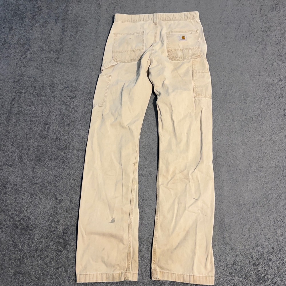 Carhartt Relaxed Fit Carpenter Pants Mens 30x34 Khaki Canvas Utility